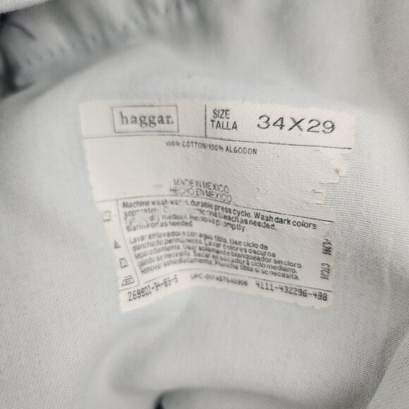 Haggar Pants Mens 34x29 Blue Denim Comfort Waist Classic Fit Jeans 100% Cotton - Picture 7 of 8